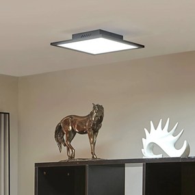 Pannello LED Lindby Lamin, nero, 30 cm, alluminio, CCT, telecomando