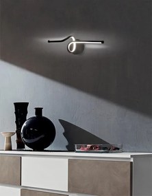 Applique LED design Carola nero IP20, luce bianco naturale 540 lumen, NOVECENTO