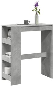 Tavolo Bar Con Rastrelliera Grigio 90x40x103,5 Cm Multistrato /