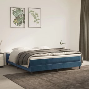 Giroletto Senza Materasso Blu Scuro 160x200 Cm İn Velluto /
