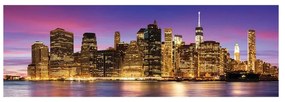 Stampa su tela Skyline New York luci tramonto, multicolore 160 x 60 cm