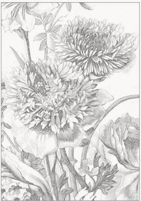 Carta da parati in tessuto non tessuto Engraved Flowers
