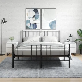 Comodini 2pz Bianco Lucido 40x35x50 Cm İn Legno Multistrato /