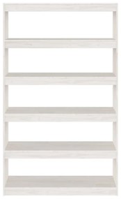 Libreria/divisorio bianco 100x30x167,5 cm in massello di pino