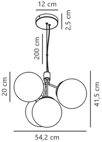 Nordlux - Lampadario a sospensione con filo IVONA 4xE27/28W/230V oro