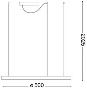 Ideal Lux - Lampada a sospensione LED su cavo ORACLE SLIM LED/29W/230V 4000K diam. 50 cm bianco