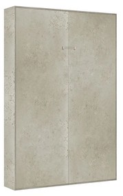 Letto matrimoniale francese a scomparsa 140 verticale Kentaro con colonna e pensili, Cashmere / Classic