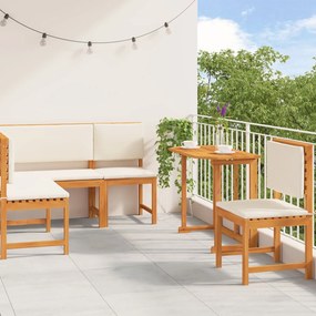 Set da pranzo da giardino 4 pezzi  con cuscini - legno massello di acacia