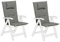 Set di 2 cuscini per sedie da giardino Cuscino per schienale in poliestere grigio Design moderno Cuscino per esterni