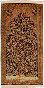 Cashmere Silk Tappeto orientale 60x120 Marrone (Indian) Annodato A Mano