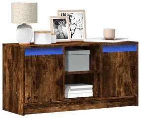 Mobile Porta Tv Con Led Rovere Fumo 100x34x50 Cm İn Truciolato /