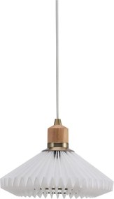 Halo Design 744053 - Lampadario a sospensione su cavo PARIS 1xG9/28W/230V Ø 24 cm bianco/ottone/rovere