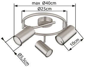 Globo 57914-3N - Faretto ALLVI 3xGU10/25W/230V cromo