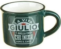 Tazzina caffè con nome Giulio in gres porcellanato