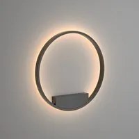 Applique Da Parete Moderno Rim Alluminio Nero 1 Luce Led 37W