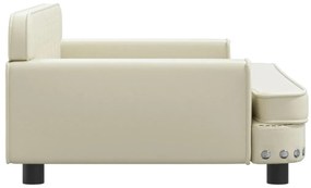 Divano per bambini crema 90x53x30 cm in similpelle