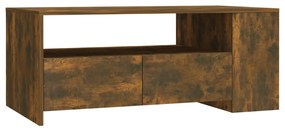 Tavolino da salotto rovere fumo 102x55x42 cm legno multistrato