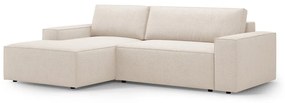 Divano letto in tessuto bouclé beige (angolo sinistro) Jodie - Micadoni Home
