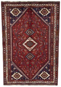 Shiraz Tappeto 180 x 270 Rosso (Iran) Annodato A Mano