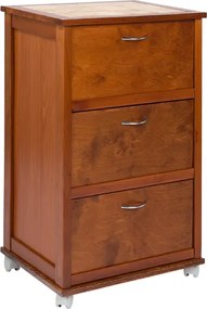 Carrello mobiletto con ante a ribalta e piano in mattonelle CILIEGIO