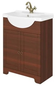 Mobile bagno con lavabo L 65 x H 81.5 x P 31.5 cm noce, 2 ante per vasca centrale Romantica