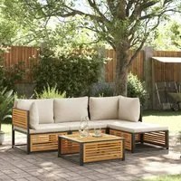 Set Divano da Giardino 5 pz con Cuscini Legno Massello Acacia 3214908