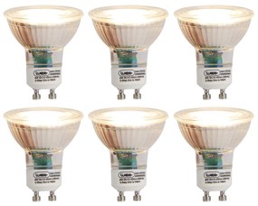 Set di 6 lampade LED GU10 dimmerabili in 3 fasi per riscaldare 6W 450 lm 2000K - 2700K