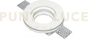 Incasso spirit bianco tondo 1 luce attacco gu10 10x3cm in gesso ver...