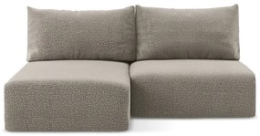 Divano angolare beige allungabile/con contenitore (con penisola a sinistra) Kalena – Makamii