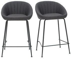 Set di 2 sgabelli da bar design tessuto grigio scuro SHERU
