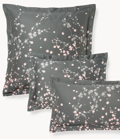 Federa in raso di cotone con stampa floreale Sakura