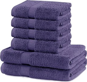 Set di 2 asciugamani in cotone viola e 4 asciugamani Marina - DecoKing