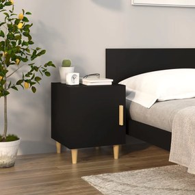Comodino Nero İn Legno Multistrato /