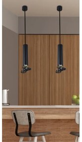 Lampadario a sospensione con filo TUBA 1xGU10/50W/230V nero