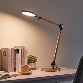 Lampada da scrivania Nyxaris Lindby, dimmerabile, Ottone / Oro, Studio / Ufficio, Plastica, Moderno, Lampada da tavolo LED