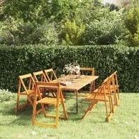 Sedie da Giardino Pieghevoli 8 pz in Legno Massello di Acacia cod mxl 45081