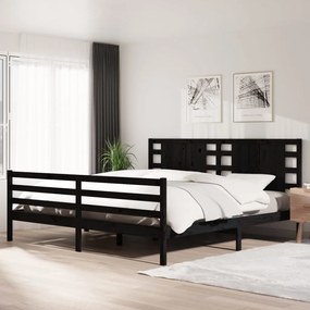 Giroletto Nero İn Legno Massello Di Pino 200x200 Cm /