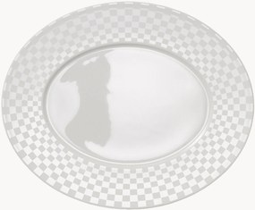 Set di 6 piatti ovali da portata in Fine Bone China Cross White