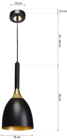 Lampadario a sospensione con filo CLARK 1xE27/60W/230V
