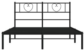 Giroletto con testiera in metallo nero 150x200 cm