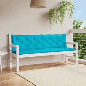 Cuscini Per Panca Da Giardino 2 Pz Turchese 200x50x7 Cm Tessuto /