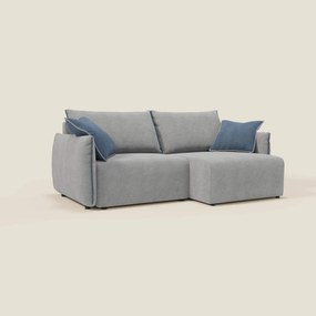 Flexar divano con sedute allungabili e schienale in piuma in morbido bouclé impermeabile T07 grigio - blu