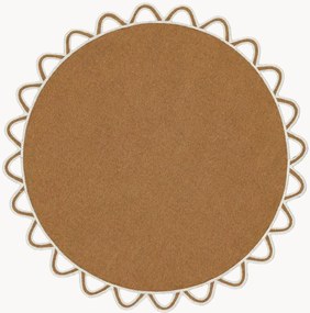 Tovaglietta rotonda con bordo ricamato Halo