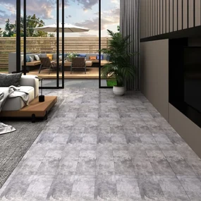 Listoni Pavimento Autoadesivi Pvc 5,21m² 2mm Marrone Cemento /