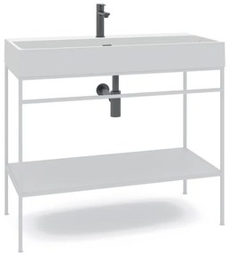 Mobile bagno con lavabo L 100 x H 89 x P 45.5 cm bianco per vasca centrale Outline