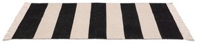Tappeto da bagno in cotone riciclato nero e beige , 50 x 80 cm Kasi - Wenko