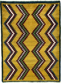 Gabbeh Tappeto persiano 70 x 100 Giallo (Iran) Annodato A Mano