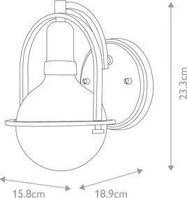 Quintiesse QN-SOMERSET1-C-HB - Lampada da parete SOMERSET 1xE27/60W/230V dorata