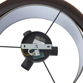 Plafoniera moderna bronzo scuro con tortora 50cm 3 luci - Drum Duo