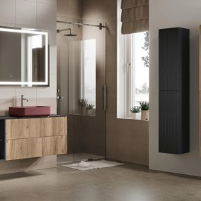 Colonna per mobile bagno Opera 2 ante P 27 x L 30 x H 160 cm laccato opaco grigio antracite cannettato